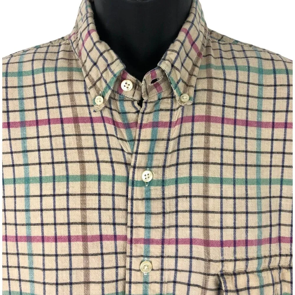 Salty Dog by Gant Plaid Short Sleeve Button Up Shirt Men's Size 1X Big - Picture 3 of 9